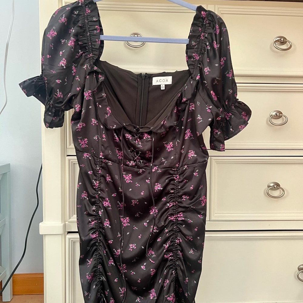 ACOA Black Floral Dress